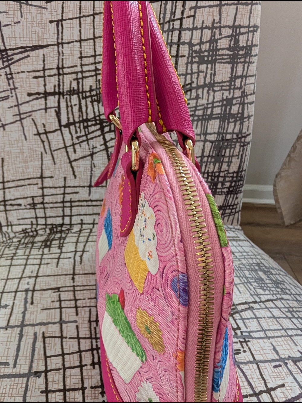 Dooney & Bourke Pink Cupcake Satchel - Playful Crossbody Bag - Picture 6 of 8